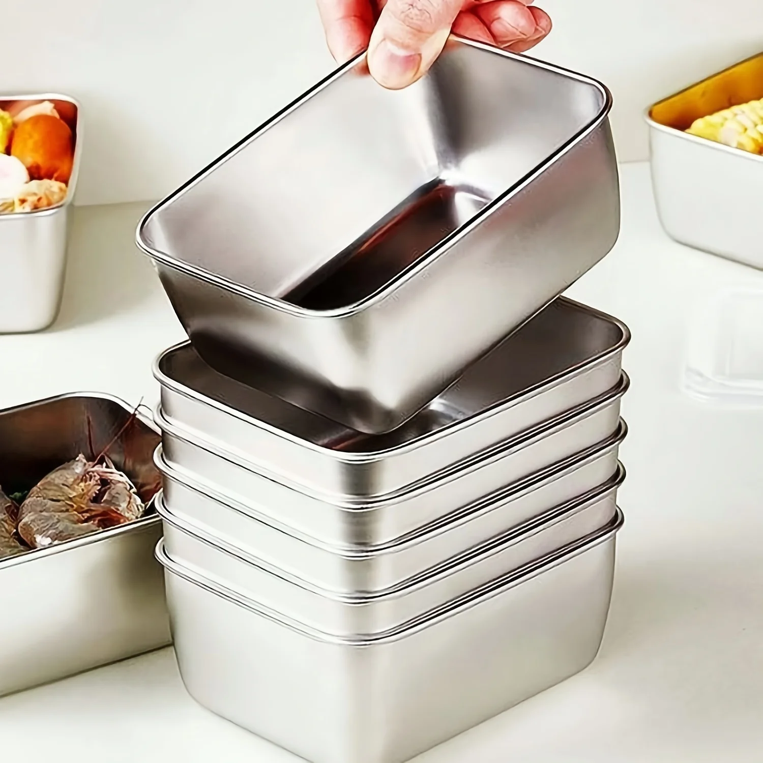 Set Food Storage - Conjunto de recipientes de aço inoxidável