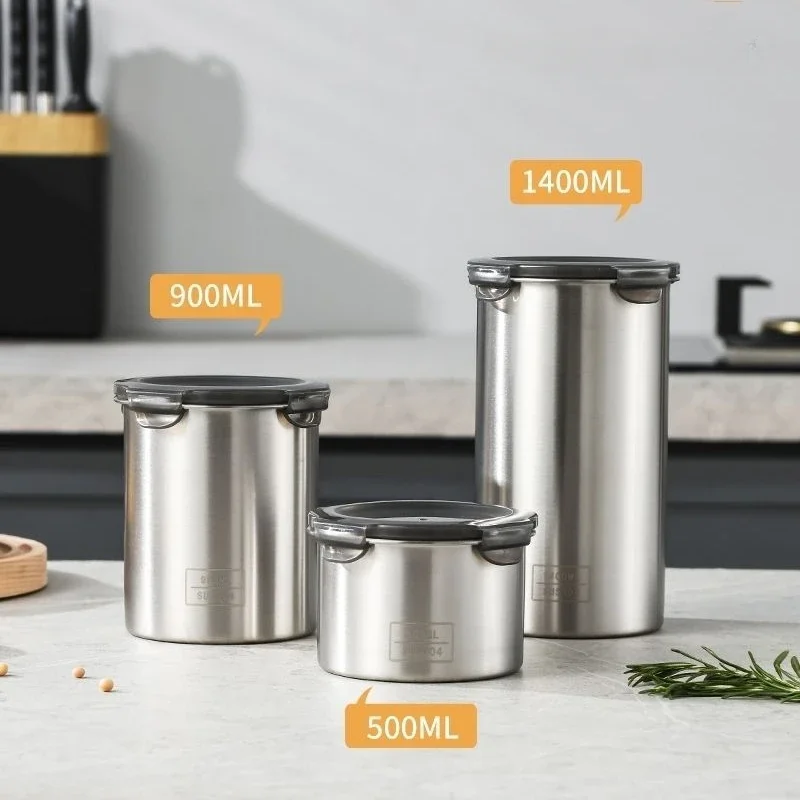 Food Storage Metal Box - 304 recipientes herméticos inoxidáveis para alimentos,