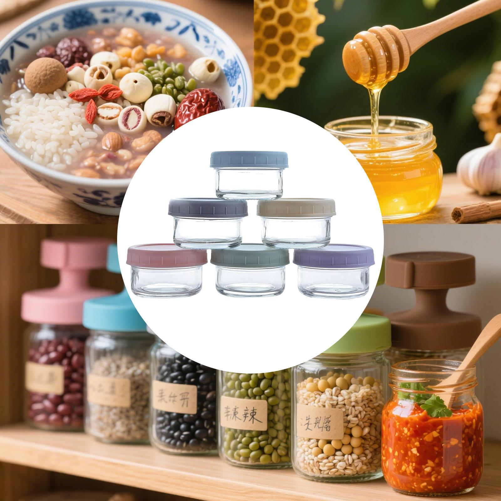 Food Storage Glass Round - Mini Potes de Vidro com Tampas