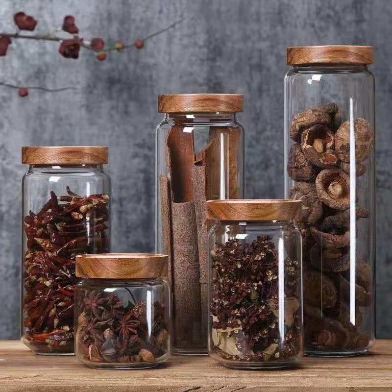 Food Storage Glass Round - Frasco de tubo de vidro redondo,