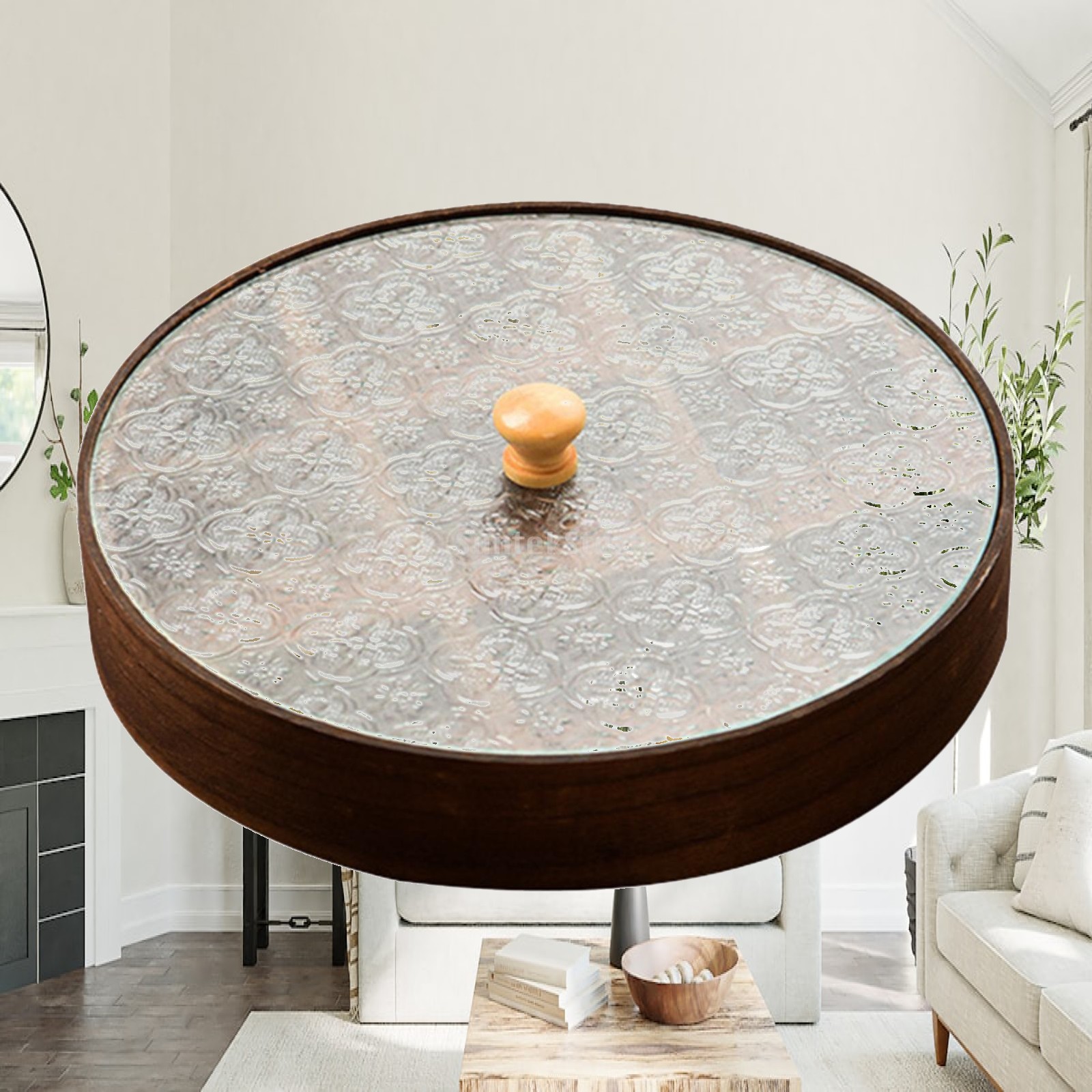 Food Storage Glass Round - Bandeja de Servir Dividida com Compartimentos,
