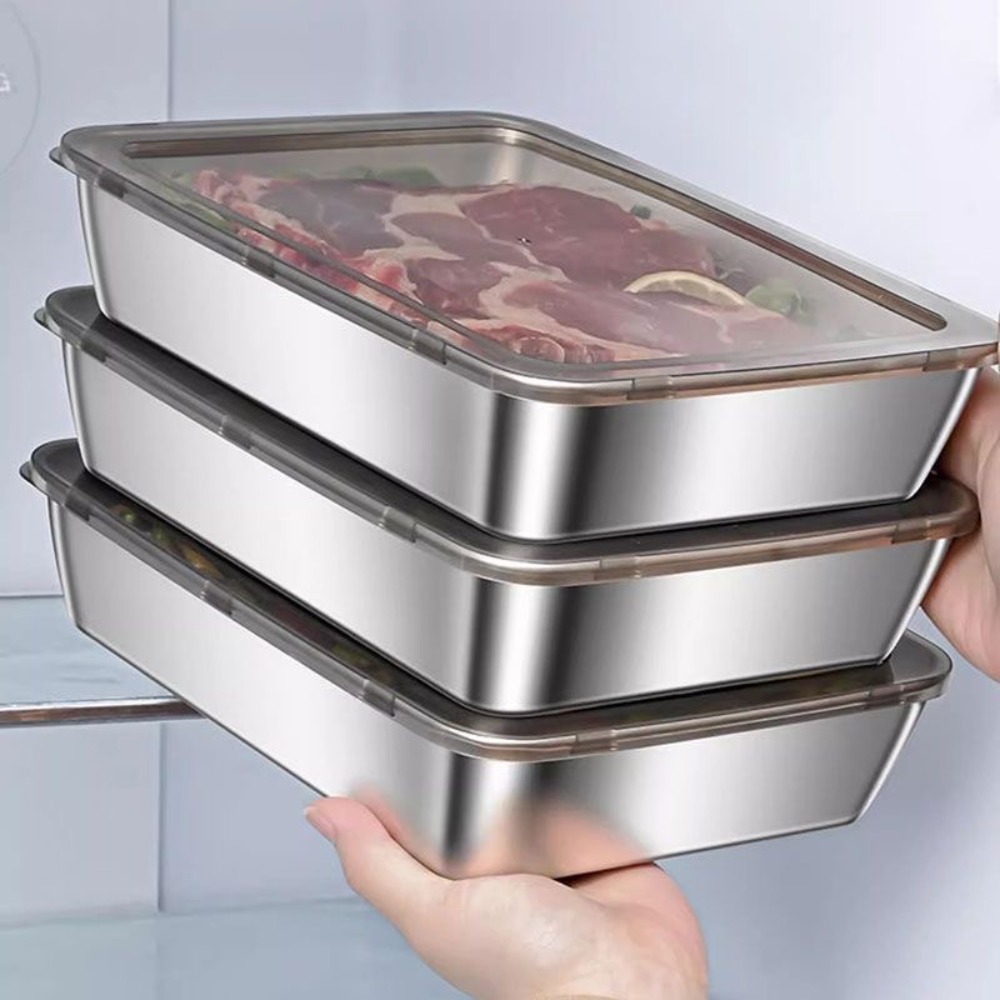 Food Storage Box Stainless Steel - Bandeja de Servir em Aço Inoxidável