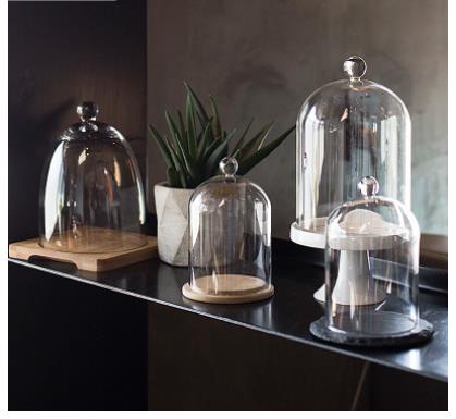 Food Storage Glass Round - Prato de bolo de cobertura de
