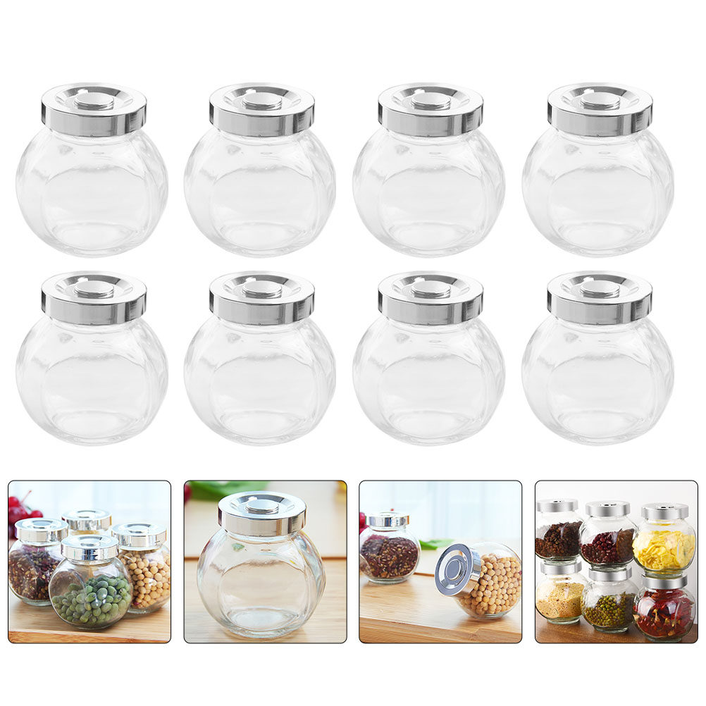 Food Storage Glass - 8 Potes de Vidro Leves e