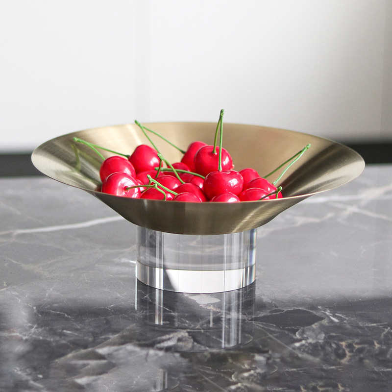 Bandeja de frutas de metal irr - Food Storage Glass Round avaliação e preço