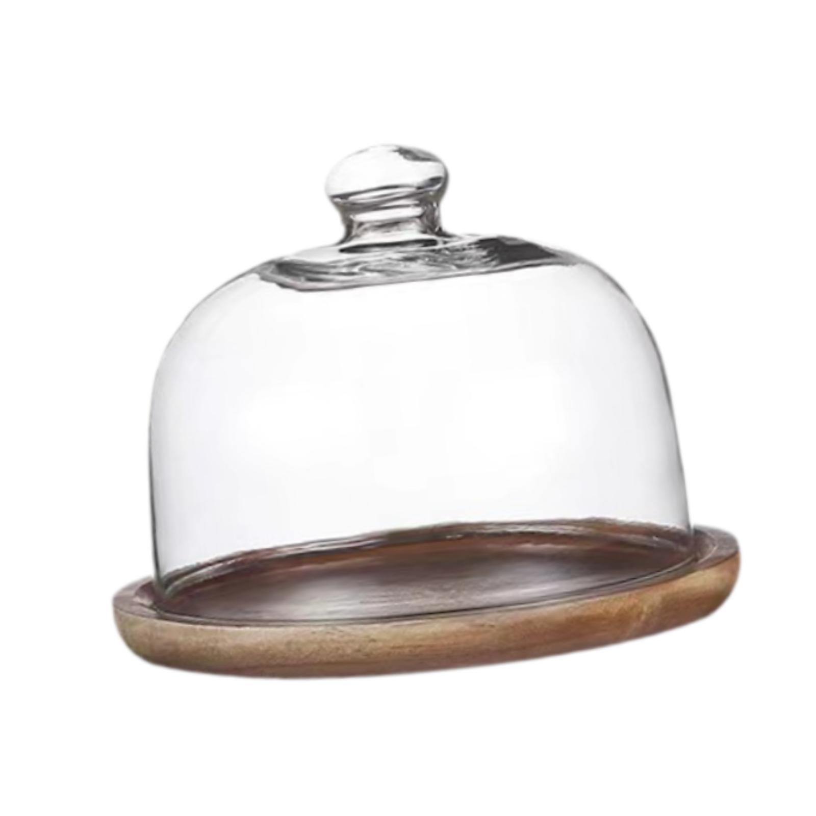 Suporte de Bolo de Madeira com - Food Storage Glass Round avaliação e preço