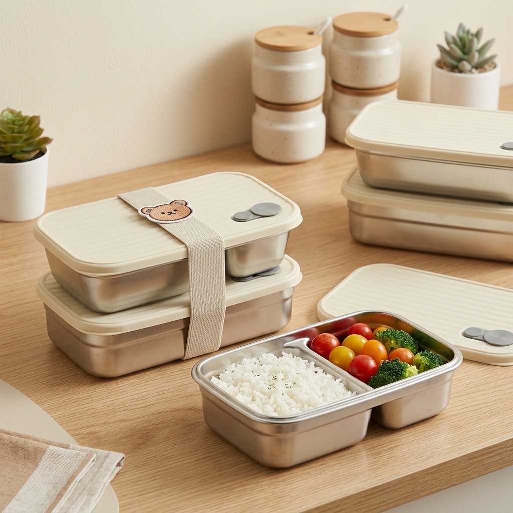 Caixa Bento de Aço Inoxidável, - Food Storage Metal Box avaliação e preço