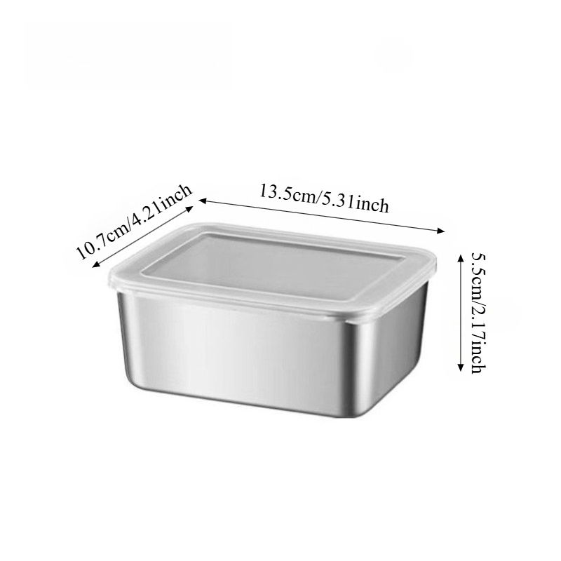 3/6 Peças Recipiente Retangula - Food Storage Box Stainless Steel avaliação e preço