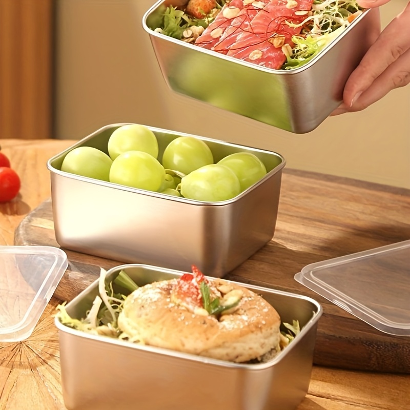 3/6 Peças Recipiente Retangula - Food Storage Box Stainless Steel avaliação e preço