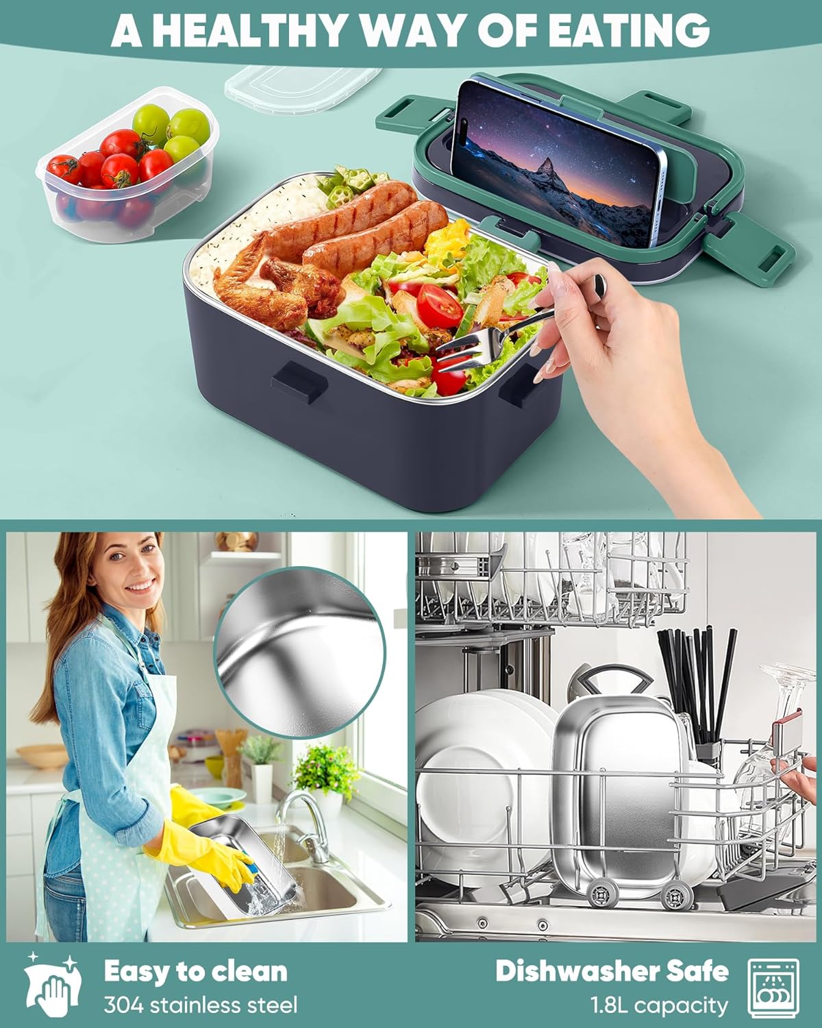 2025 nova lancheira elétrica d - Food Storage Box Stainless Steel avaliação e preço