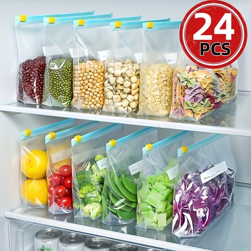24 Sacos Reutilizáveis com Zíp - Food Storage Ziploc Bags avaliação e preço