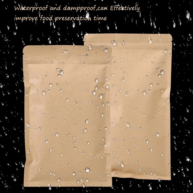 100PCS Bolsa de Papel Kraft Ma - Food Storage Reusable Bags avaliação e preço