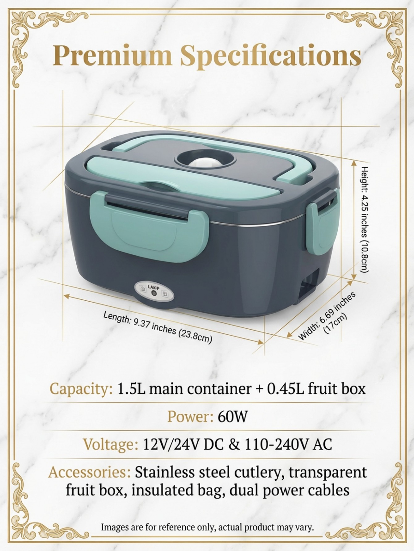 Marmita Elétrica Aquecida 60W  - Food Storage Box Stainless Steel avaliação e preço