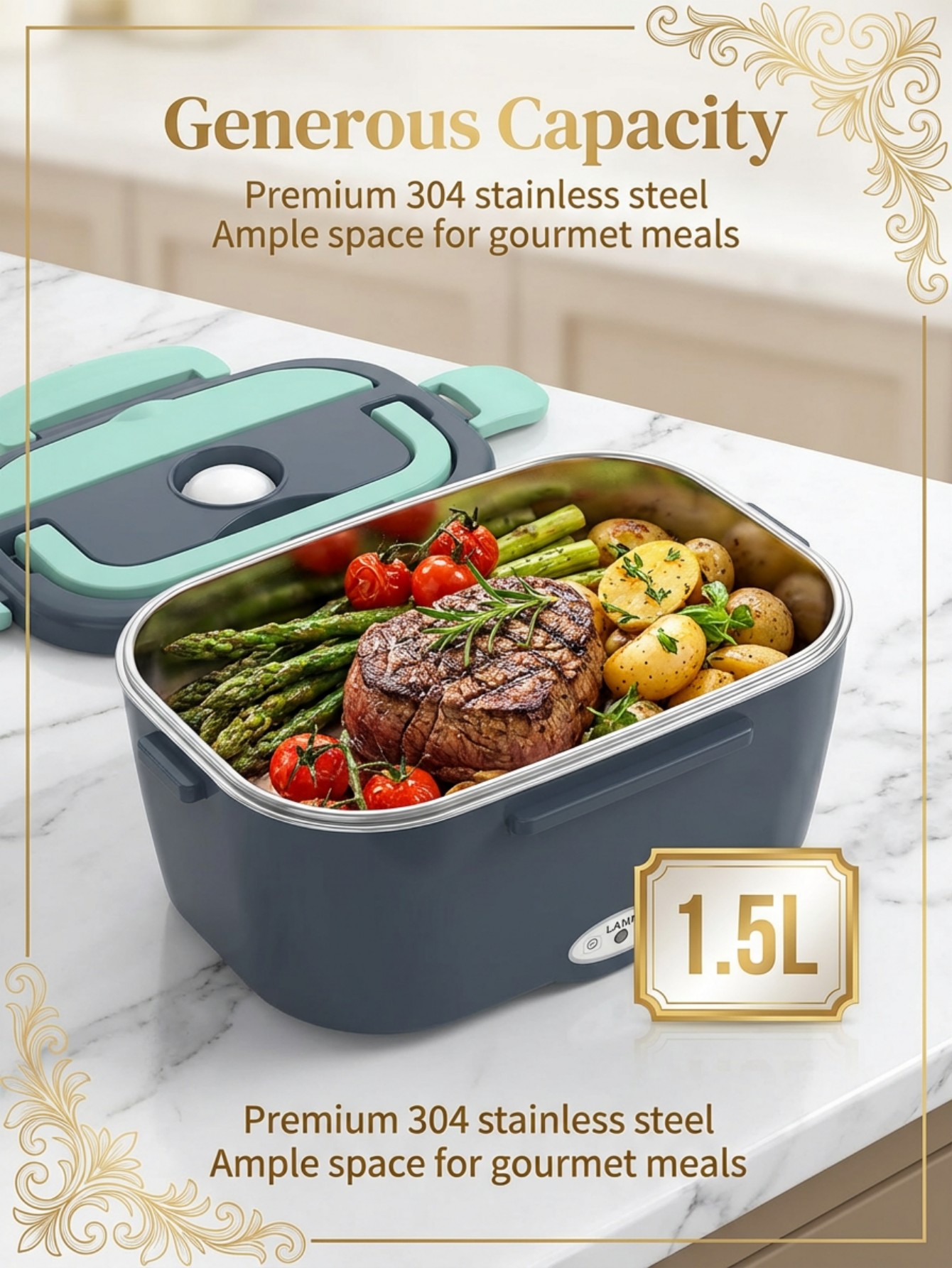 Marmita Elétrica Aquecida 60W  - Food Storage Box Stainless Steel avaliação e preço