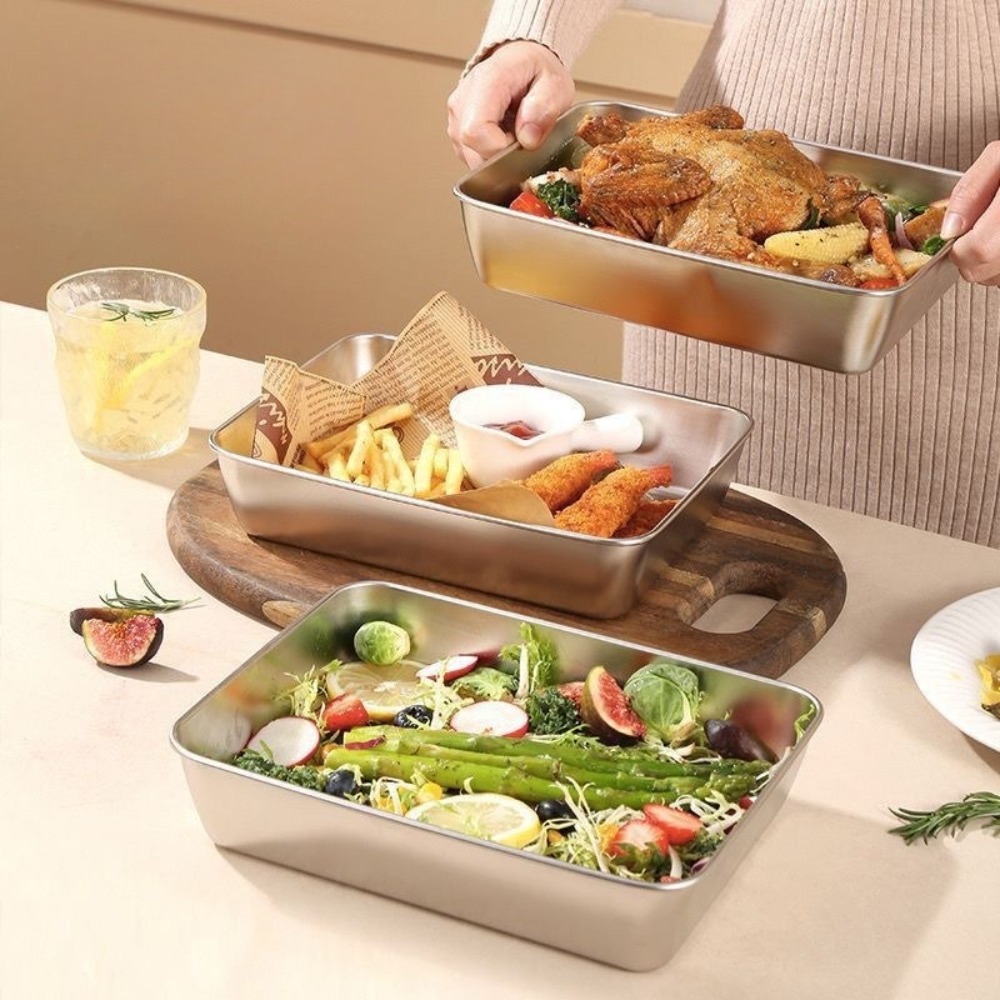 Bandeja de Servir em Aço Inoxi - Food Storage Box Stainless Steel avaliação e preço