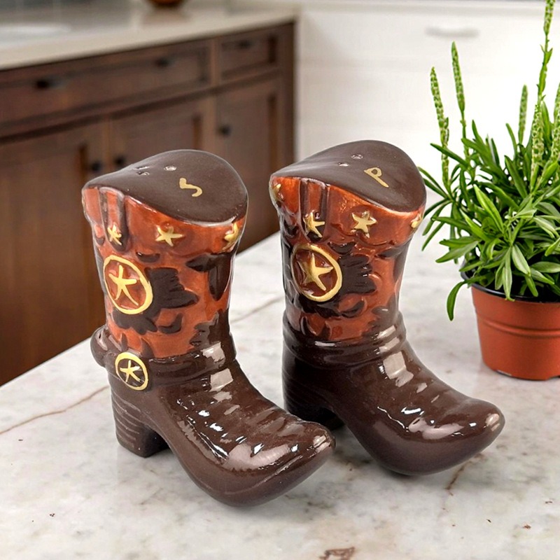 Botas vintage cerâmica tempero - Set Food Storage avaliação e preço