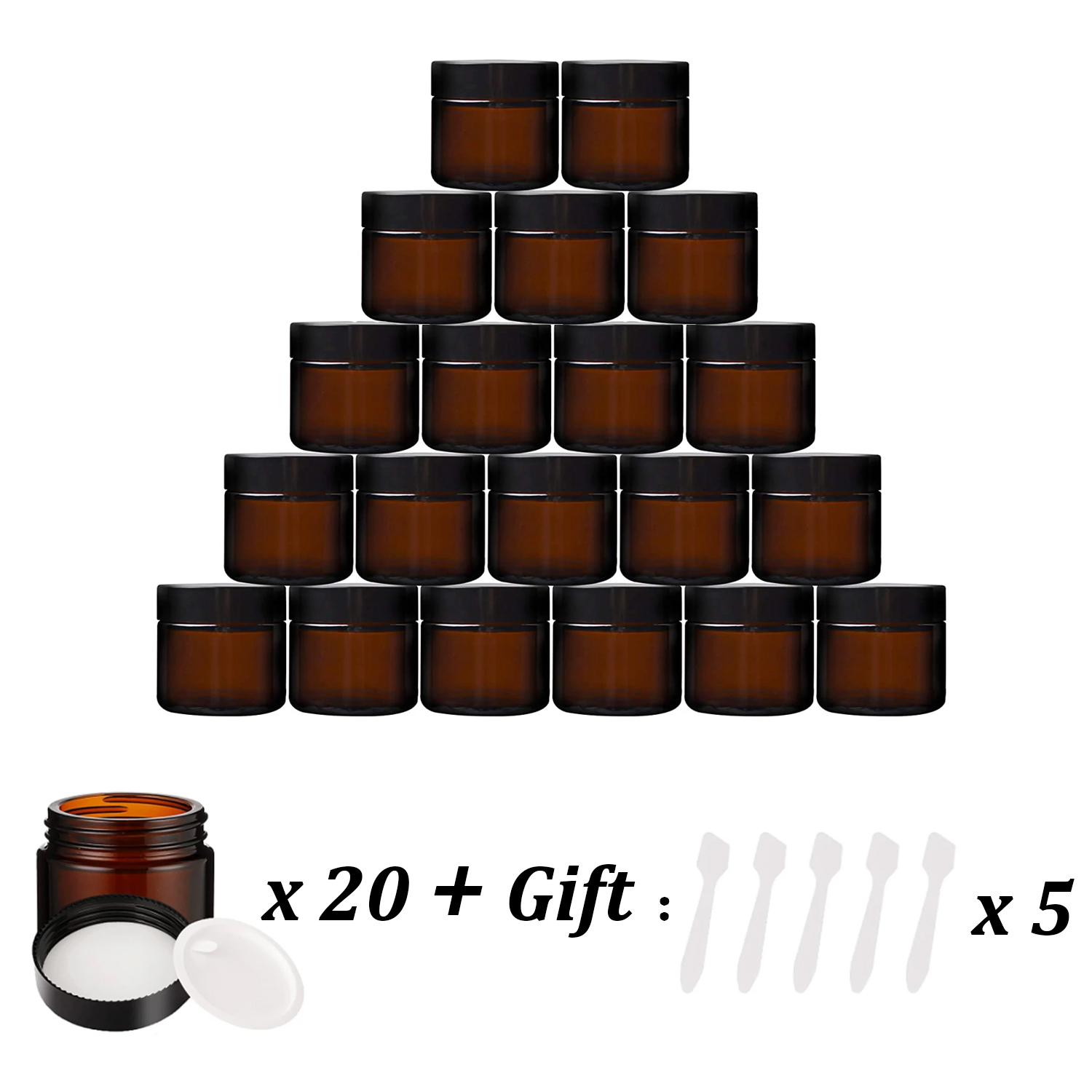 Frascos pequenos de vidro âmba - Food Storage Glass Round avaliação e preço